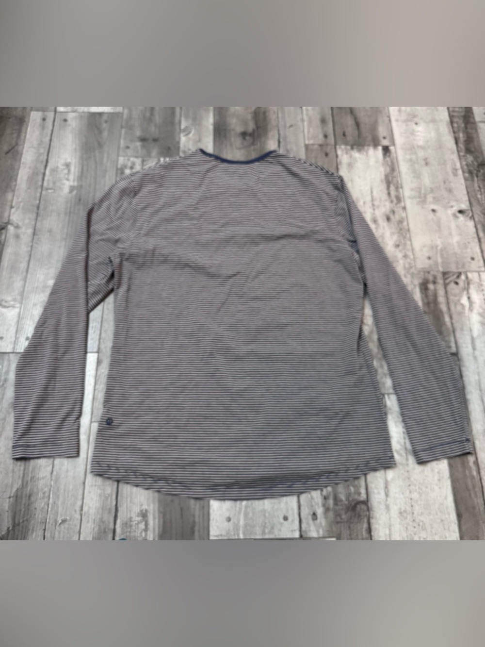 Lululemon Shirt Men 5 Year Basic Blue Striped Ringer Tee Long Sleeve Knit XL